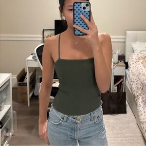 Aritzia green sculpt knit tank